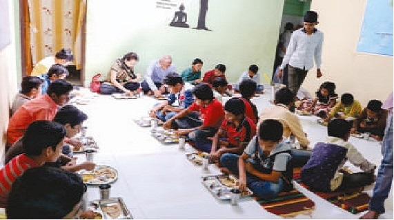 Mealtime at Snehwan